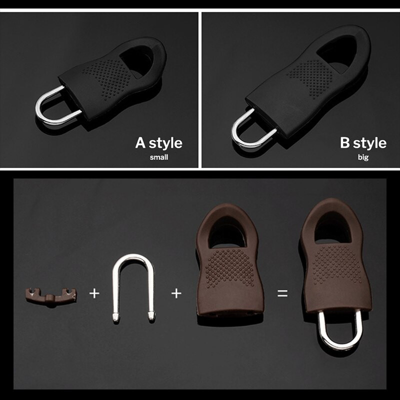 Резервни етикети с цип Фиксатор за цип за дрехи Черен цип Фиксатор за издърпване за пътна чанта Куфар Дрехи Палатка Раница Шивашки инструменти