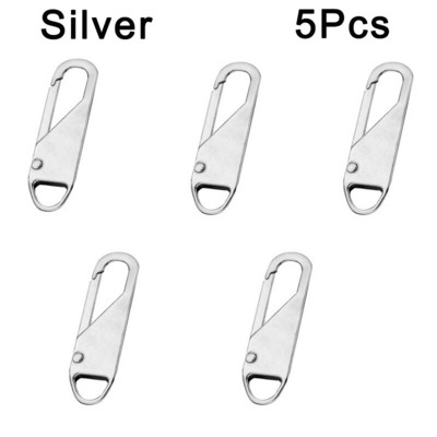 5/10 vnt. Užtrauktuko slankiklio ištraukimo skirtuko pakaitinis užtrauktuko remonto rinkinys Metalinis užtrauktuko ilgintuvo rankenos fiksatorius, skirtas švarkams Kuprinės užtrauktuko galvutė