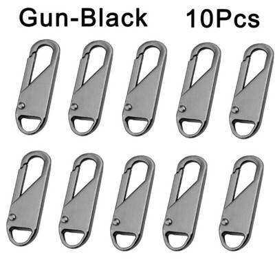 5/10 vnt. Užtrauktuko slankiklio ištraukimo skirtuko pakaitinis užtrauktuko remonto rinkinys Metalinis užtrauktuko ilgintuvo rankenos fiksatorius, skirtas švarkams Kuprinės užtrauktuko galvutė