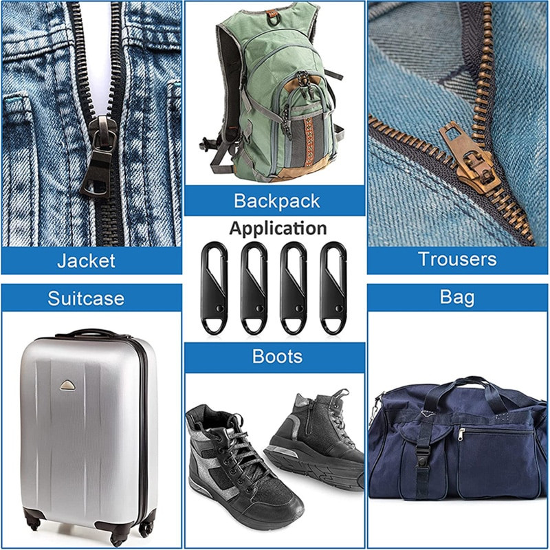 5/10 vnt. Užtrauktuko slankiklio ištraukimo skirtuko pakaitinis užtrauktuko remonto rinkinys Metalinis užtrauktuko ilgintuvo rankenos fiksatorius, skirtas švarkams Kuprinės užtrauktuko galvutė