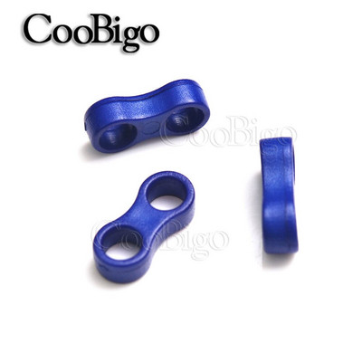 4 mm kahe auguga nööriluku kork, lülitusklamber, köie otsa liugur riidekoti jaoks. DIY käsitöö tarvikud plastist värviline 8-kujuline 50 tk