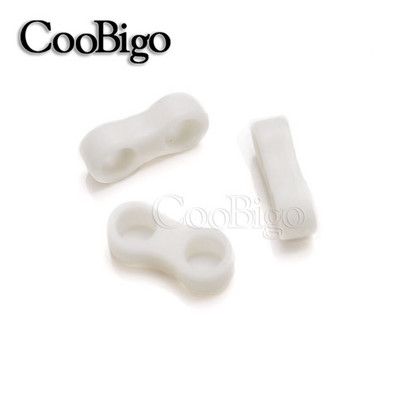 4 mm kahe auguga nööriluku kork, lülitusklamber, köie otsa liugur riidekoti jaoks. DIY käsitöö tarvikud plastist värviline 8-kujuline 50 tk