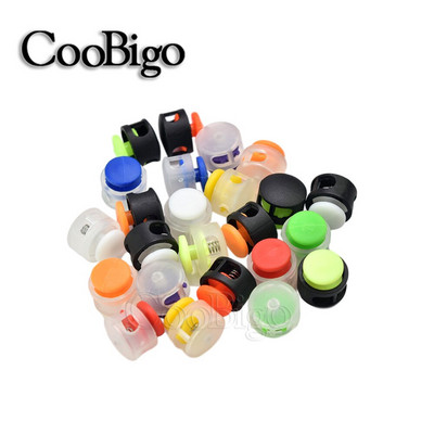 10 τμχ Πλαστικό πώμα Κορδόνι κλειδαριά φασολάδα Κλιπ εναλλαγής διπλής τρύπας αθλητικά κορδόνια σφιγκτήρας ελαστικό σχοινί DIY αξεσουάρ Διαφανές