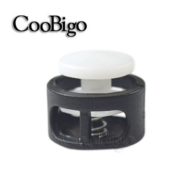 10 τμχ Πλαστικό πώμα Κορδόνι κλειδαριά φασολάδα Κλιπ εναλλαγής διπλής τρύπας αθλητικά κορδόνια σφιγκτήρας ελαστικό σχοινί DIY αξεσουάρ Διαφανές