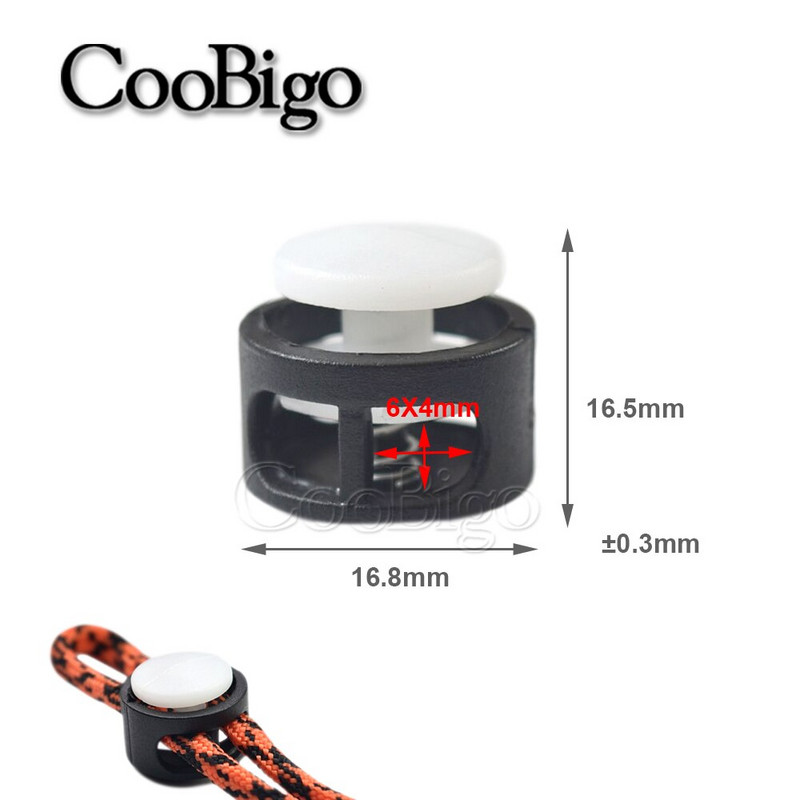 10 τμχ Πλαστικό πώμα Κορδόνι κλειδαριά φασολάδα Κλιπ εναλλαγής διπλής τρύπας αθλητικά κορδόνια σφιγκτήρας ελαστικό σχοινί DIY αξεσουάρ Διαφανές