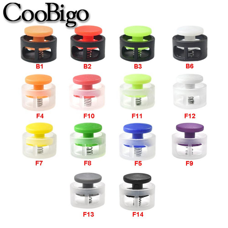 10 τμχ Πλαστικό πώμα Κορδόνι κλειδαριά φασολάδα Κλιπ εναλλαγής διπλής τρύπας αθλητικά κορδόνια σφιγκτήρας ελαστικό σχοινί DIY αξεσουάρ Διαφανές