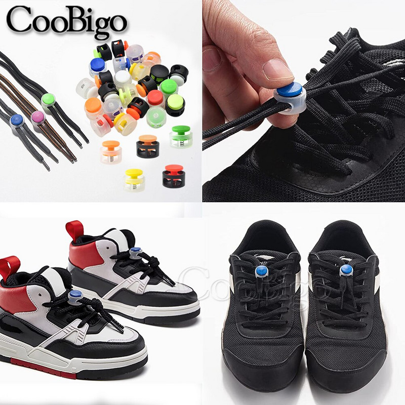 10 τμχ Πλαστικό πώμα Κορδόνι κλειδαριά φασολάδα Κλιπ εναλλαγής διπλής τρύπας αθλητικά κορδόνια σφιγκτήρας ελαστικό σχοινί DIY αξεσουάρ Διαφανές