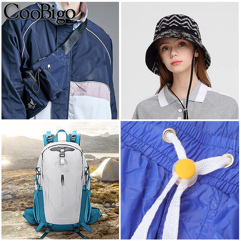 10 τμχ Πλαστικό πώμα Κορδόνι κλειδαριά φασολάδα Κλιπ εναλλαγής διπλής τρύπας αθλητικά κορδόνια σφιγκτήρας ελαστικό σχοινί DIY αξεσουάρ Διαφανές