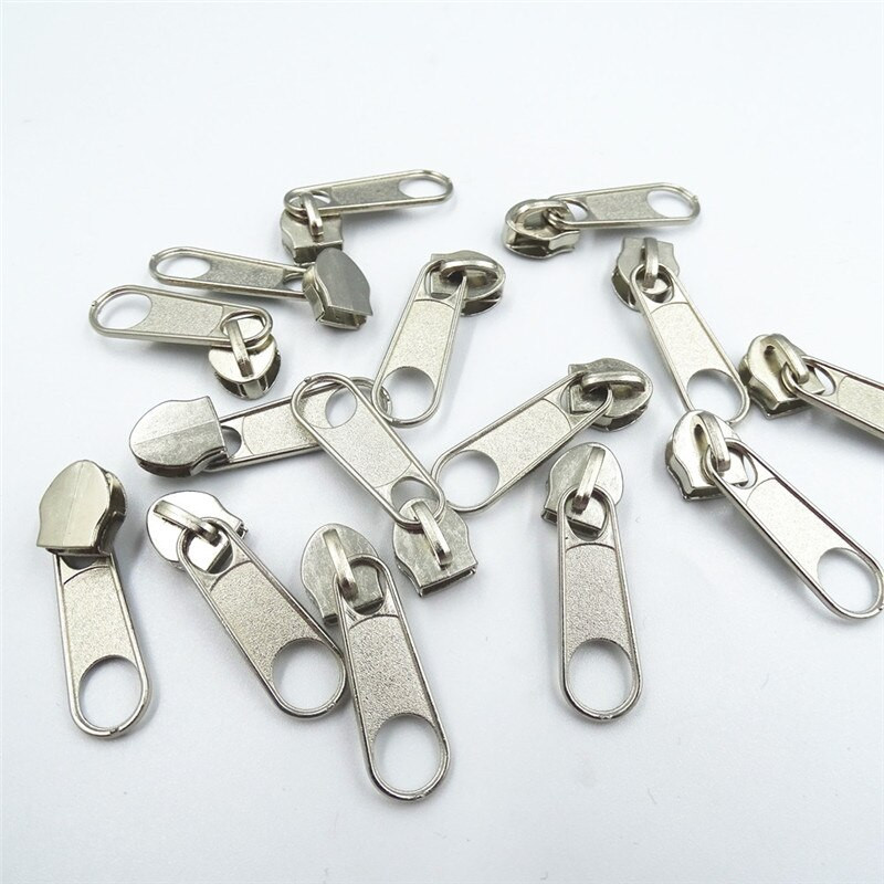 50/100 kom najlon 5# srebrni patentni zatvarač glava za povlačenje bez zaključavanja klizač