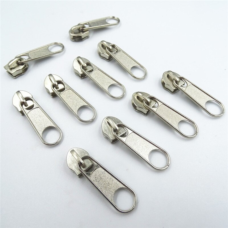 50/100 kom najlon 5# srebrni patentni zatvarač glava za povlačenje bez zaključavanja klizač