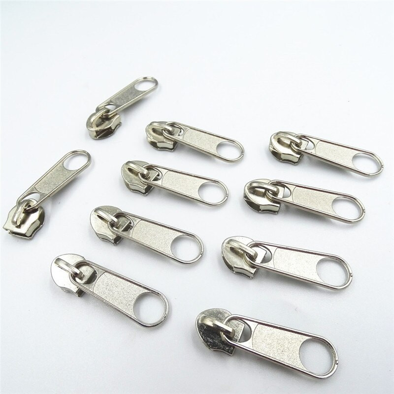 50/100 kom najlon 5# srebrni patentni zatvarač glava za povlačenje bez zaključavanja klizač