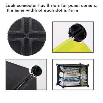 Телени квадратни пластмасови конектори за модулен шкаф-органайзер и квадратен рафт за съхранение с телена решетка, комплект от 8