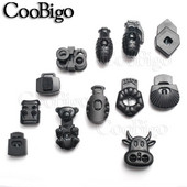 Plastični čep za zaključavanje kabela Opruga Preklopna stezaljka Uže Spojnica Kopča DIY Torba s uzicom Sportska odjeća Šešir Dodatak za vezice Crna 50 kom