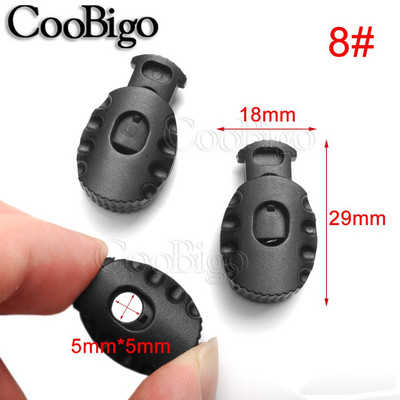 Plastični čep za zaključavanje kabela Opruga Preklopna stezaljka Uže Spojnica Kopča DIY Torba s uzicom Sportska odjeća Šešir Dodatak za vezice Crna 50 kom