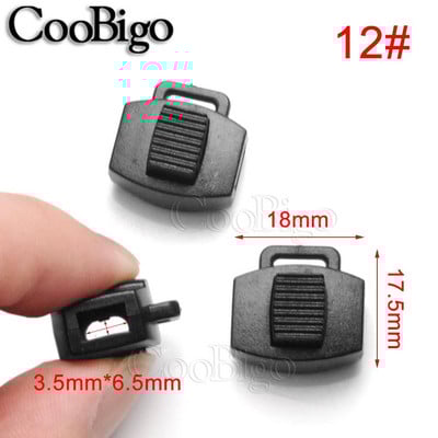 Plastični čep za zaključavanje kabela Opruga Preklopna stezaljka Uže Spojnica Kopča DIY Torba s uzicom Sportska odjeća Šešir Dodatak za vezice Crna 50 kom