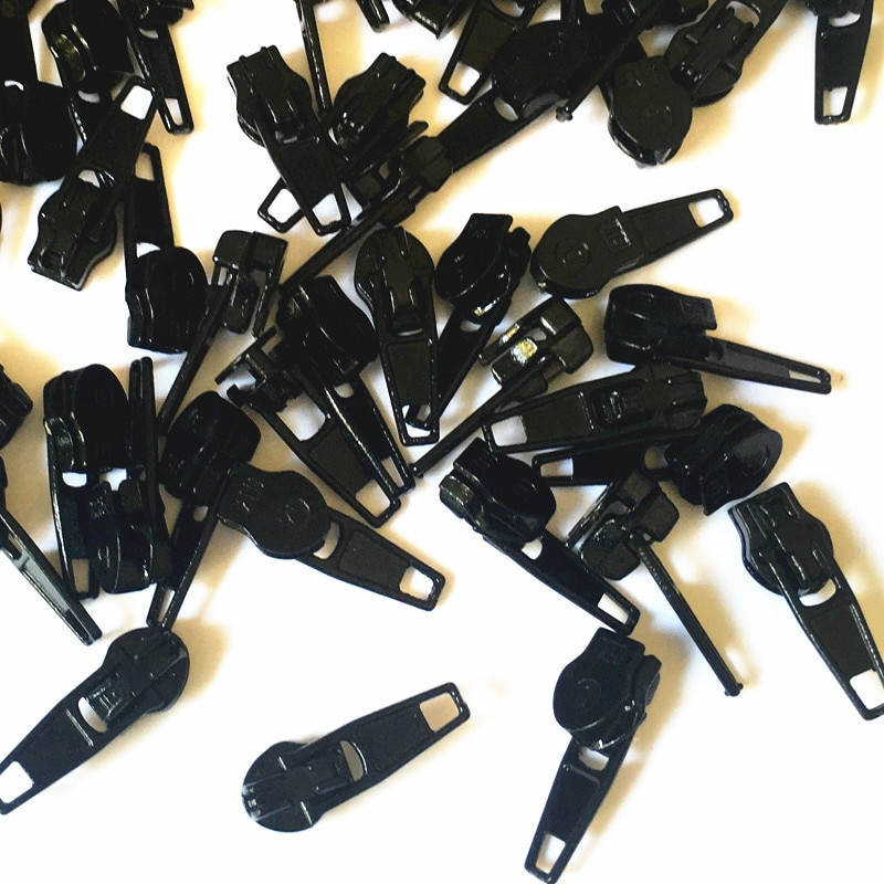 50 tk värvimismetallist tõmblukuga liugur nailontõmbluku jaoks 3#, mitmevärviline 3# nailonist tõmbluku tõmmits, isetegemise õmbluskomplektid