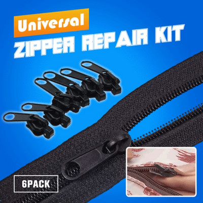 6 τεμάχια/σετ μαύρο ή καφέ Instant Zipper γενικής χρήσης Αντικατάσταση κιτ επισκευής φερμουάρ Instant Fix Zip Slider νέο φερμουάρ ραπτικής