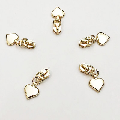 10PCS 3# Heart metalni patentni zatvarač Kompleti za popravak Pull najlonski patentni zatvarač Klizna glava DIY torba za odjeću Šivanje Rukotvorinski dodaci