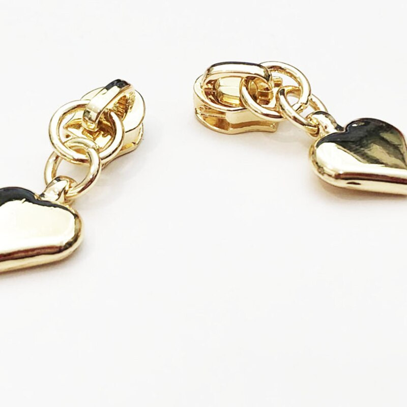 10PCS 3# Heart metalni patentni zatvarač Kompleti za popravak Pull najlonski patentni zatvarač Klizna glava DIY torba za odjeću Šivanje Rukotvorinski dodaci