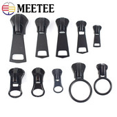 Meetee 10gab 3# 5# 8# 10# 15# Rāvējslēdzēju slīdņi sveķu rāvējslēdzējiem Apģērbi Jaka Rāvējslēdzēji Galvas remonta komplekts DIY šūšanas rāvējslēdzēja slīdnis