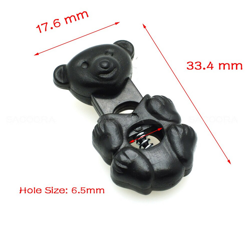 10 tk/pakk karu stiilis nöörilukud, lülituskork Kingade jaoks Paracord spordirõivaste rõivaste seljakoti tarvikud