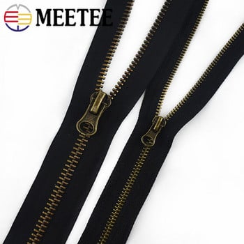 Meetee 10Pcs 3# 5# 8# Ретро бронзов плъзгач с цип за метални ципове Яке на чанта Глава с цип Направи си сам Плъзгач за изтегляне на дрехи Ремонт Монтаж