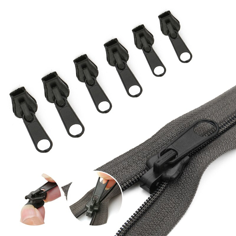 6 bucăți/set fermoar instantaneu kit de reparare a fermoarului universal cu fixare instantanee, glisoare cu fermoar de înlocuire, fermoare de salvare a dinților pentru cusut haine