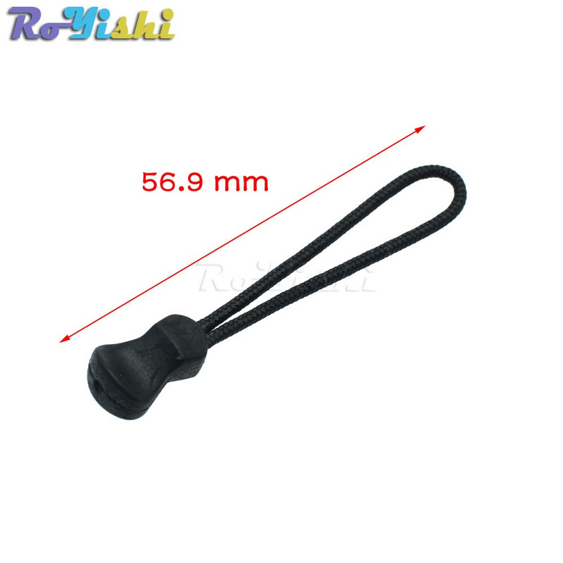 10 vnt./pak. Užtrauktukas užtraukia laido galus dirželis Lariat juodas drabužių priedams