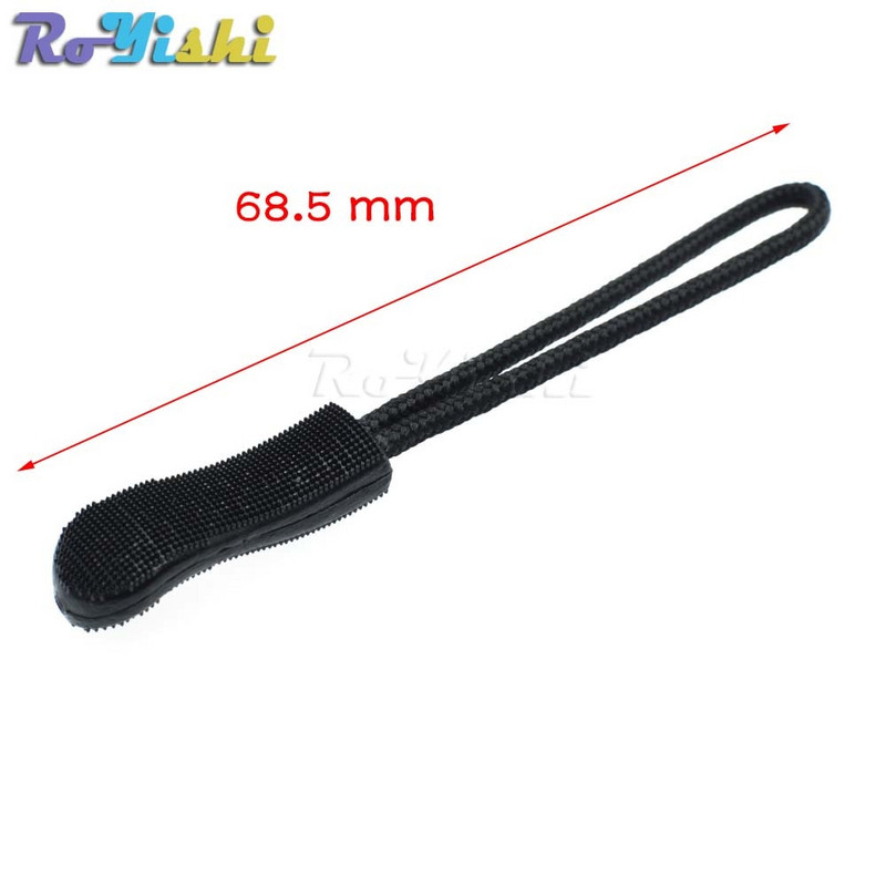 10 vnt./pak. Užtrauktukas užtraukia laido galus dirželis Lariat juodas drabužių priedams