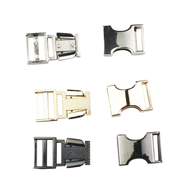 1 sada zlatá/strieborná/čierna 19 mm kovová bočná pracka na obojok, vodítko pre psa, náhrdelník, náramok, šijací doplnok, háčik na paracordový opasok