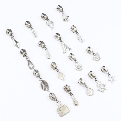 10 ks strieborný zips s automatickým zámkom, 5# univerzálny kovový zipsový posúvač na šitie odevov, doplnkov, krajčírskeho kabáta a dekorácie