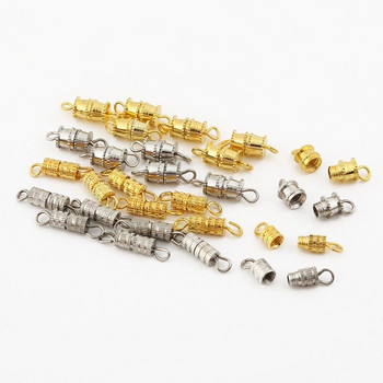 10 τεμ. Κύλινδροι συνδετήρες πόρπες κλειστές βιδωτές αγκράφες για DIY κοσμήματα κολιέ Βραχιόλι κατασκευής συνδετήρες Αξεσουάρ διακόσμησης