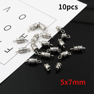 10 tk silindrilised kinnitused pandlad suletud kruviklambrid ehete jaoks kaelakee käevõru pistikute tegemine kaunistustarvikud