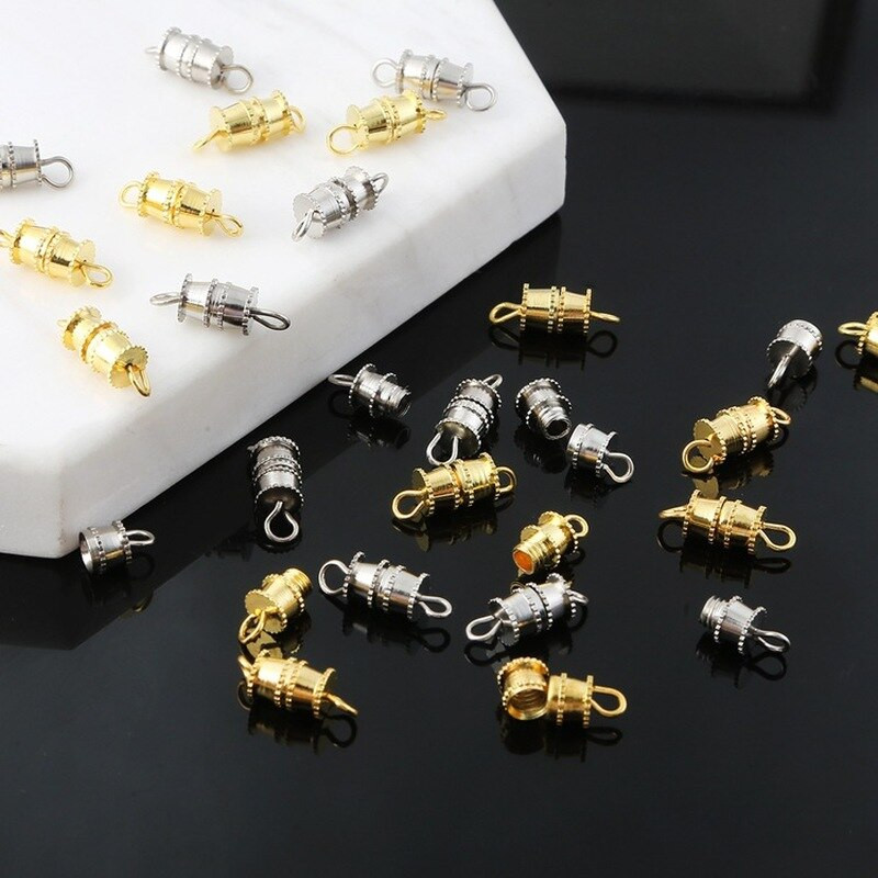 10 tk silindrilised kinnitused pandlad suletud kruviklambrid ehete jaoks kaelakee käevõru pistikute tegemine kaunistustarvikud
