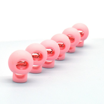 Розова пружинна пластмасова ключалка за шнур 20 мм кръгла тапа с един отвор за закопчалка, връзки за обувки, изработка на занаяти-10 бр.