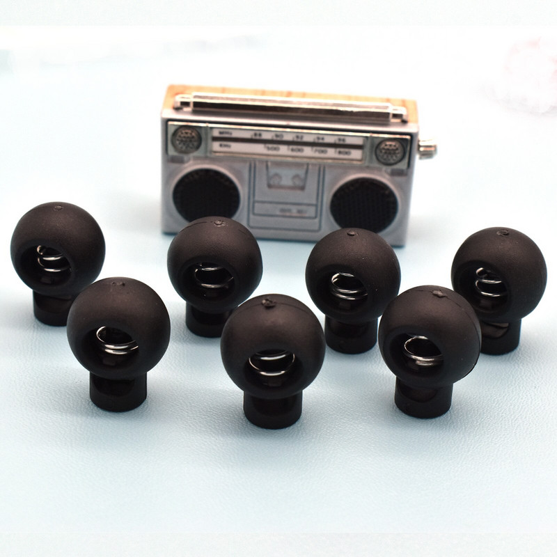 Ružová pružinová plastová zátka na šnúrku 20 mm okrúhly tvar s jedným otvorom na zapínanie na oblečenie, šnúrky do topánok, remeslá, výroba - 10 ks