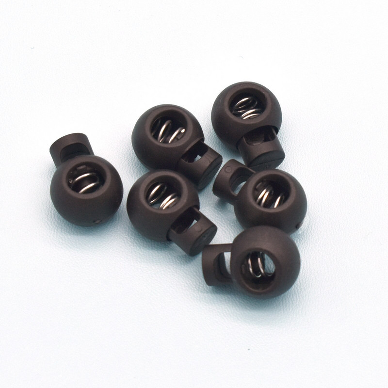 Ružová pružinová plastová zátka na šnúrku 20 mm okrúhly tvar s jedným otvorom na zapínanie na oblečenie, šnúrky do topánok, remeslá, výroba - 10 ks