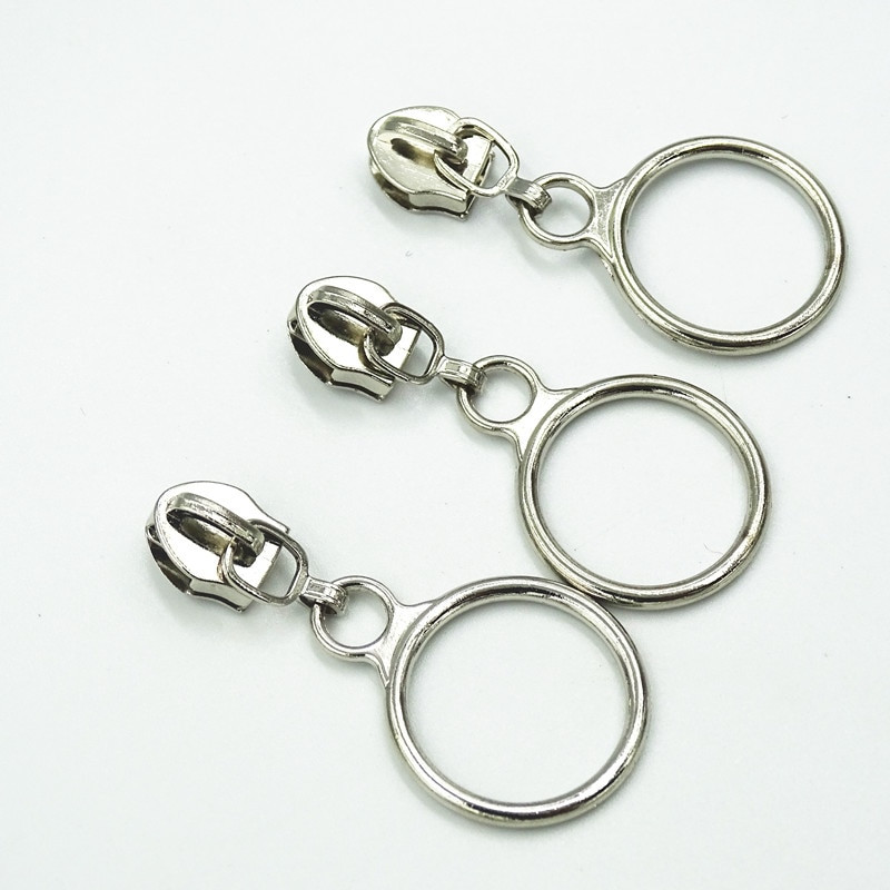 Argintiu auriu Colorat 20 buc 5# Nailon Cerc Fermoar Extractor Accesorii pentru îmbrăcăminte Din aliaj de zinc Extractor pentru bagaje și Textile de casă