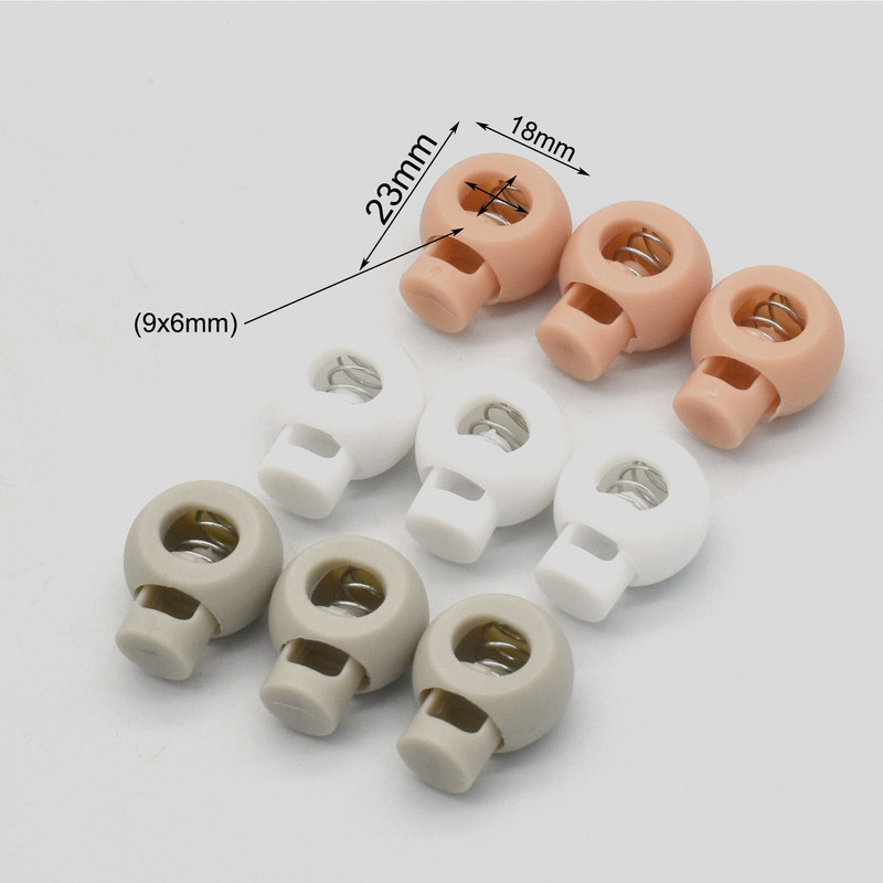 Baltas 20 mm plastikinio laido užrakto reguliatorius, vienos skylės jungiklis, skirtas įvairiems tinkamiems virviniams kamščiams Drabužių batų raištėms „pasidaryk pats“ Crafts-10