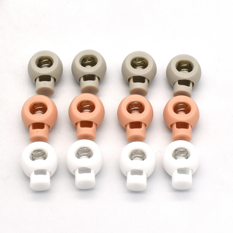 Baltas 20 mm plastikinio laido užrakto reguliatorius, vienos skylės jungiklis, skirtas įvairiems tinkamiems virviniams kamščiams Drabužių batų raištėms „pasidaryk pats“ Crafts-10