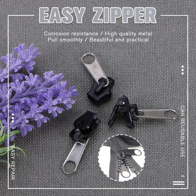 6 τμχ Universal Instant Fix Zipper 3 Sizes Repair Kit Replacement Zip Sliding Teeth Rescue Νέα σχεδίαση Φερμουάρ ραψίματος φερμουάρ For Se