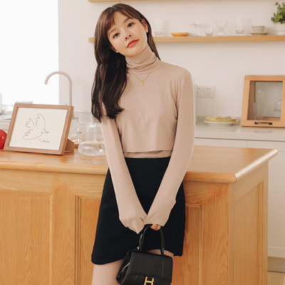 Naiste vabaaja kõrge polo kraega pluus - mitut värvi