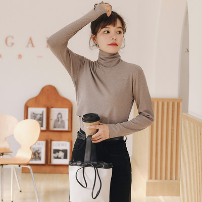 Naiste vabaaja kõrge polo kraega pluus - mitut värvi