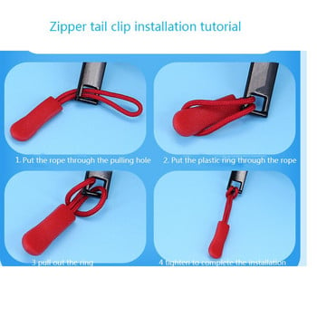 10 τμχ Εξολκέα με φερμουάρ Έγχρωμο σχοινί Zipper Pull Apparel Bag Tactical Backpack Accessories Zip Head Cord Slider Lariat Slider