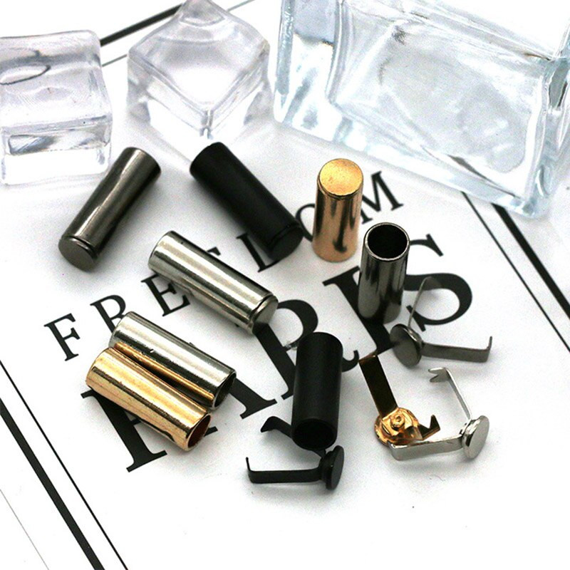 Nuimamas metalinis kamštis su dangteliu, stačiakampio laido galai, užrakto kamščiai virvėms drabužių dalims „pasidaryk pats“ drabužių dirželių priedai