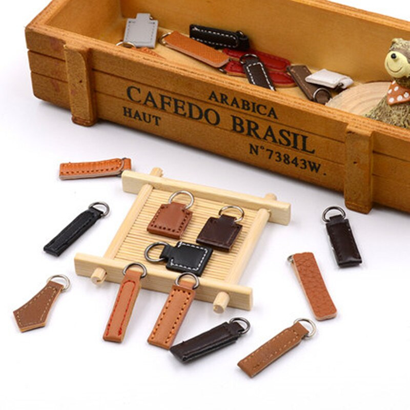 2 τμχ Δερμάτινο φερμουάρ Κεφαλή έλξης Ανθεκτικό σακίδιο πλάτης Αξεσουάρ ένδυσης Πολύχρωμο κορδόνι έλξης φερμουάρ DIY Ράψιμο ένδυσης