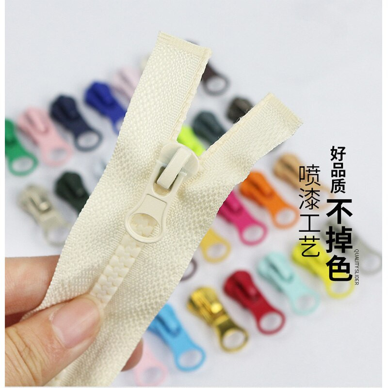 5# Živicový zips s posuvnou hlavou, vysoko kvalitný kovový zips, sťahovák hlavy, páperová bunda, taška, oblečenie, zipsy, DIY šijacie príslušenstvo 20 ks/sada