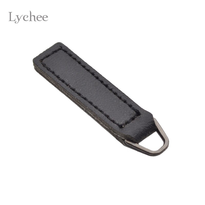 Lychee Life 10 ks kožených visačiek na zips, čierna káva, zipsová hlava, DIY ručné práce, šitie, krajčírske náradie, odevné doplnky