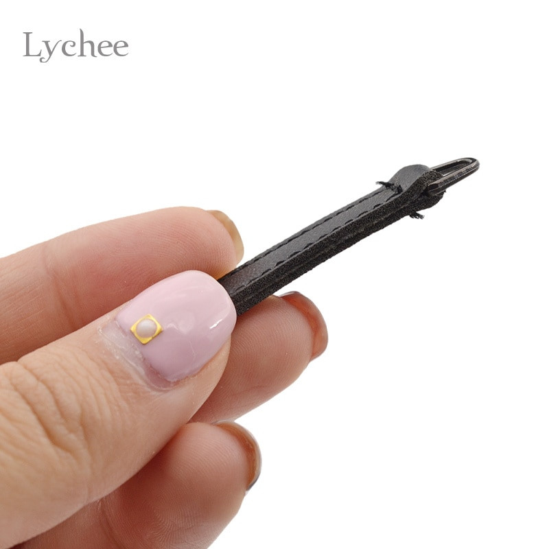 Lychee Life 10 ks kožených visačiek na zips, čierna káva, zipsová hlava, DIY ručné práce, šitie, krajčírske náradie, odevné doplnky