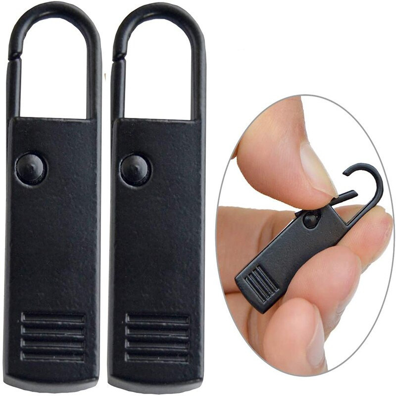 2 τμχ Fashion Black Metal Zipper Pull Tab Instant Zipper Repair Kit Zipper Puller for Zip Head DIY ραπτική τσάντα αποσκευών